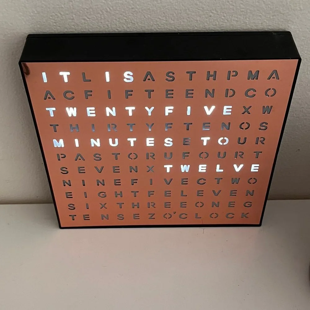 LED Word Desk Clock - LED Text Display - Powered by USB Cable -7.8" X 7.8" X 2" - Picture 6 of 9